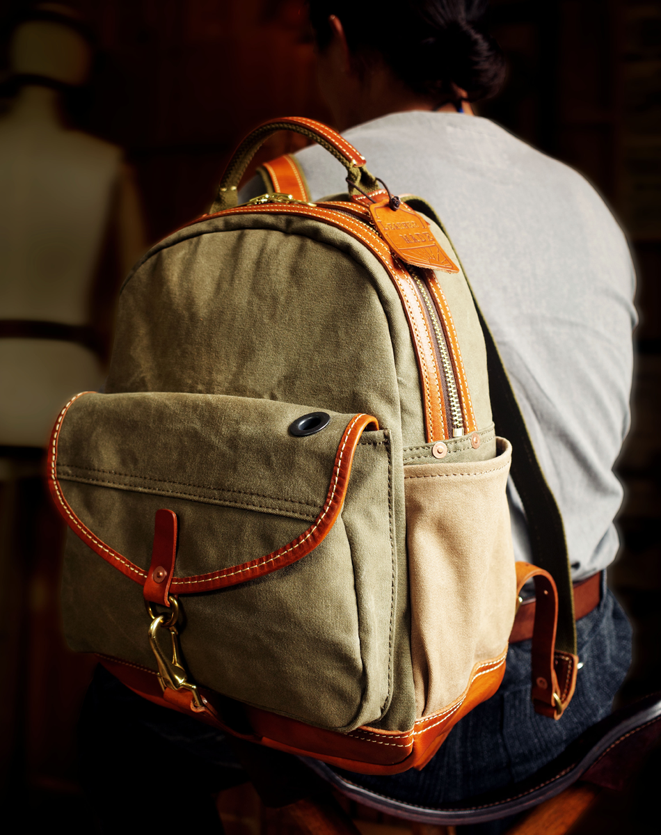 Canvas Leather Daypack for Men