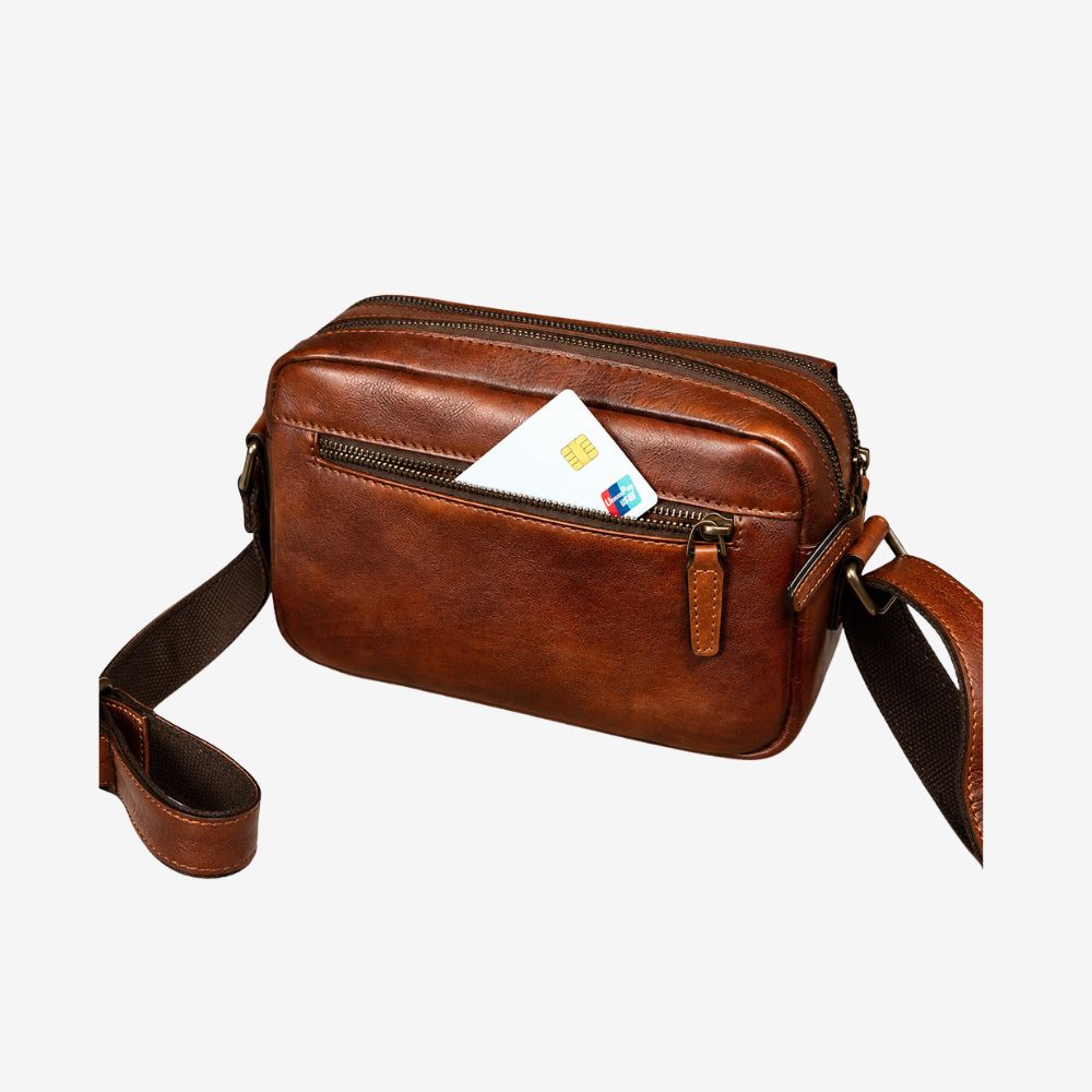 Premium Leather Shoulder Bag – Men's Messenger Bag for Casual & Stylish Everyday Use