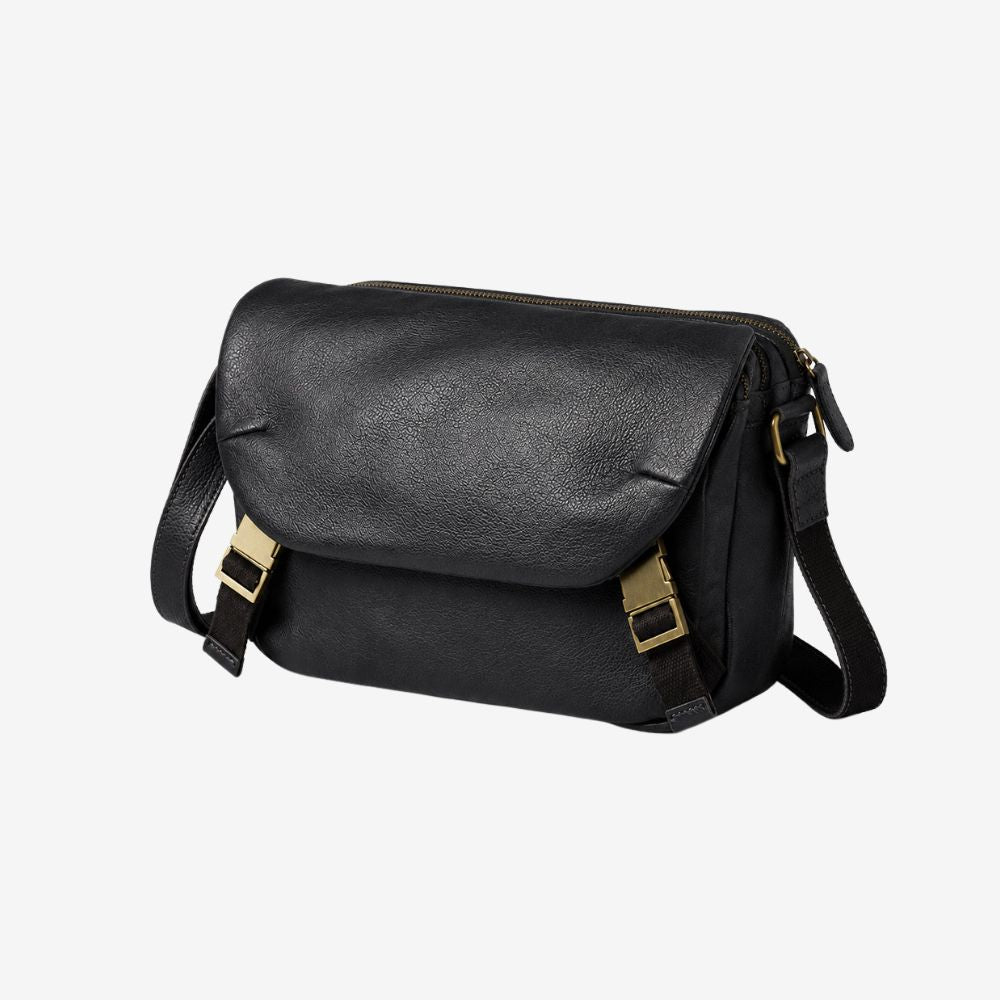black leather crossbody bag