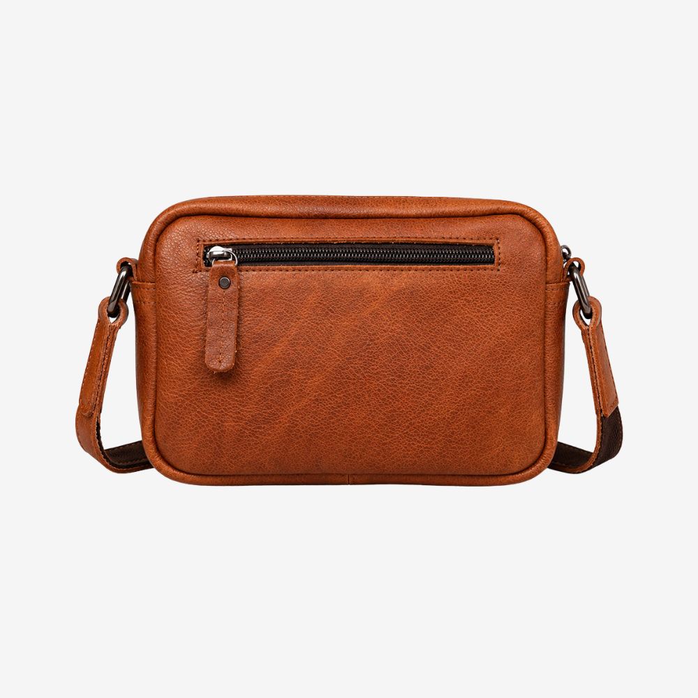 brown leather messenger bag