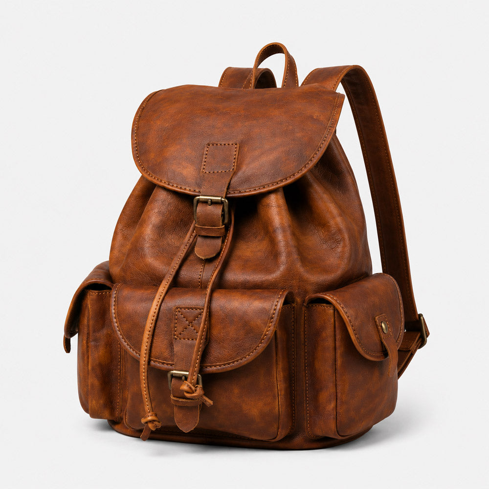 large leather backpack