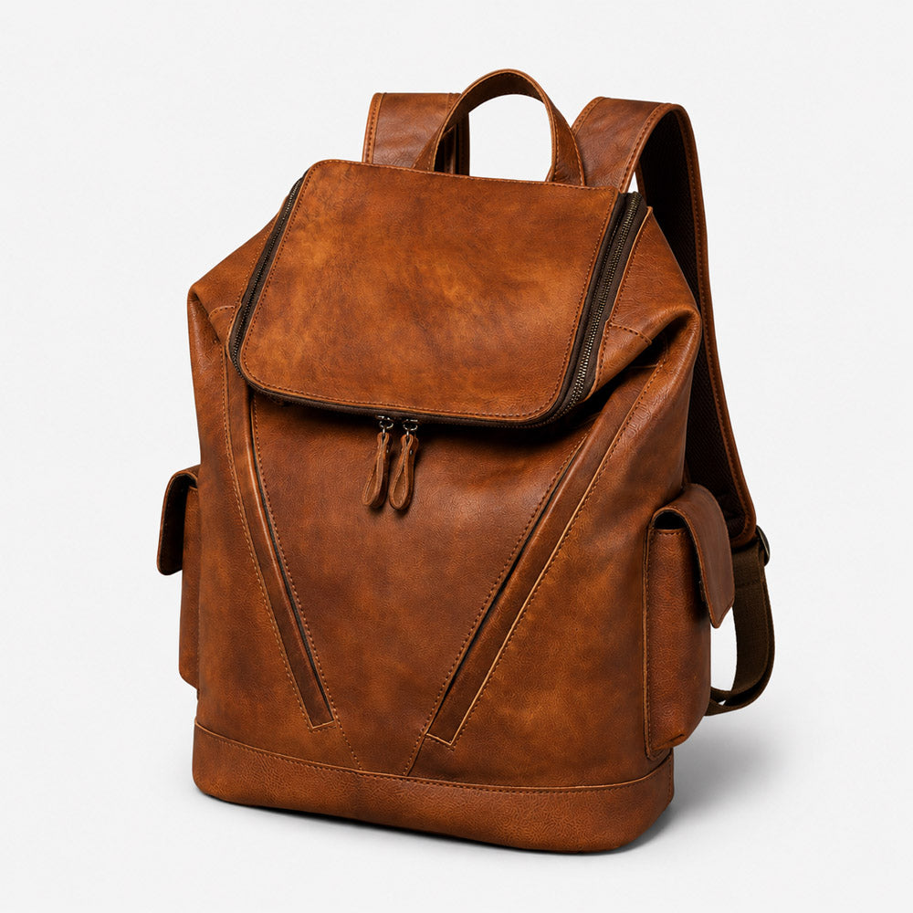 Brown Leather Backpack for Men