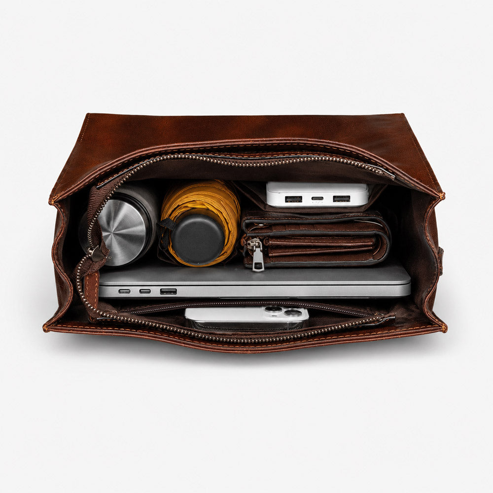 brown messenger bag