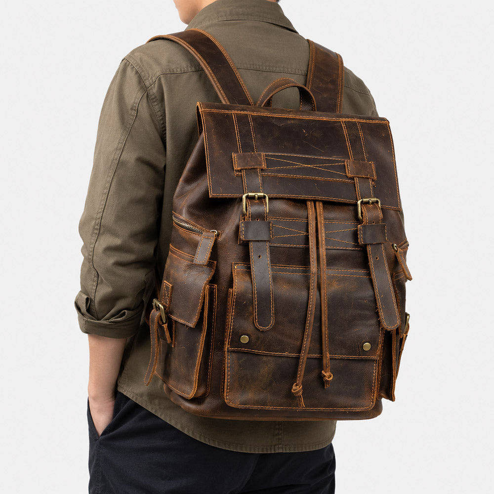 leather backpack for rider