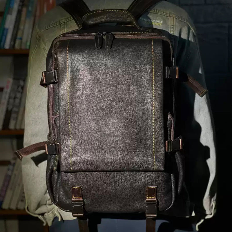 best mens backpack laptop Vintage Leather Backpacks for Men