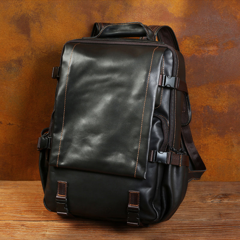 leather backpack transitions effortlessly between professional and casual settings