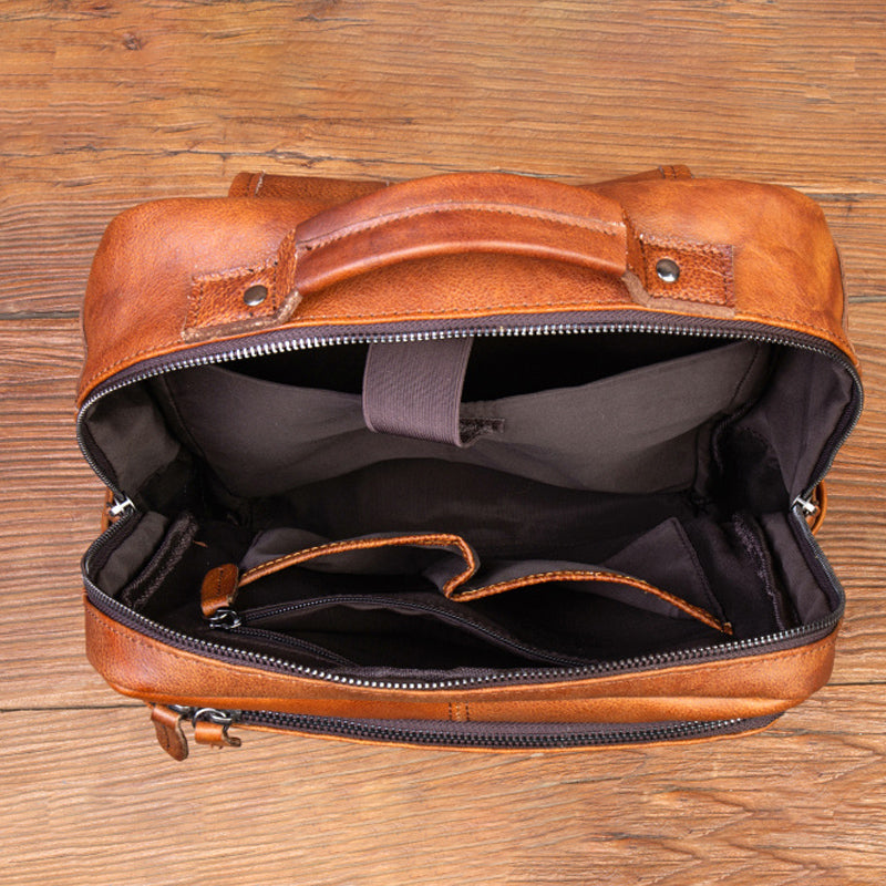 versatility leather backpack for commuters, travelers
