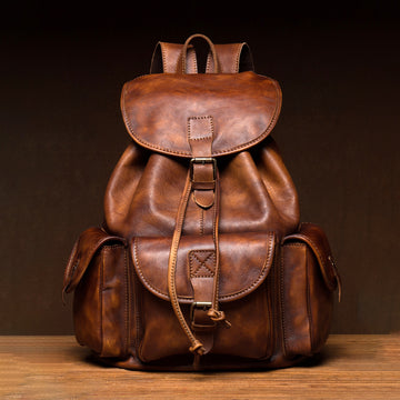 large leather backpack