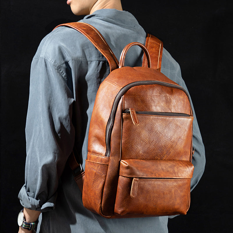 commuter leather backpack is designed to suit both men and women