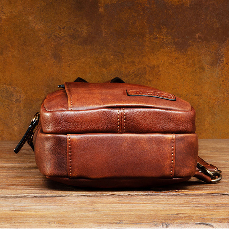 handcrafted leather waist bag