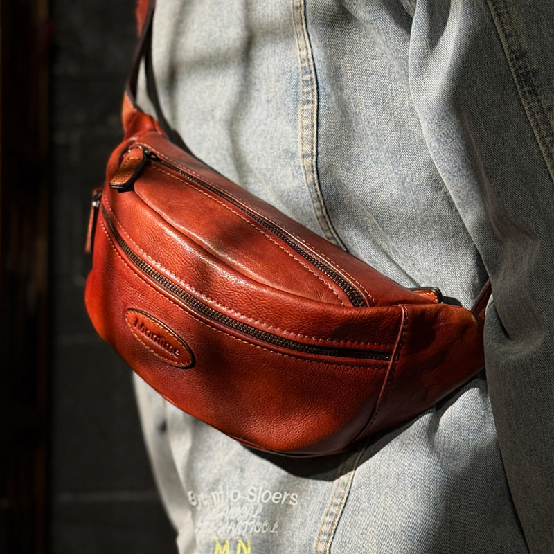 mens leather waist bag is the perfect companion to add timeless character to your outfit