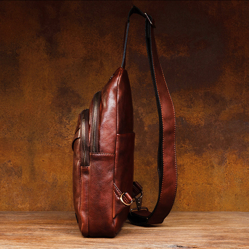 Deep Brown Leather Fanny Pack