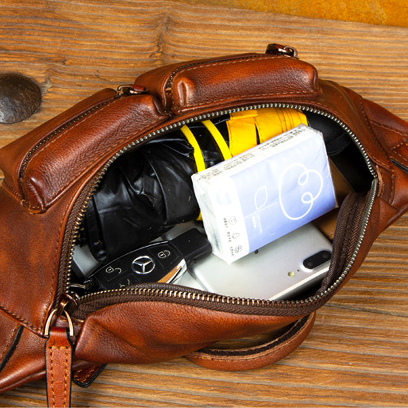 designer leather bum bag