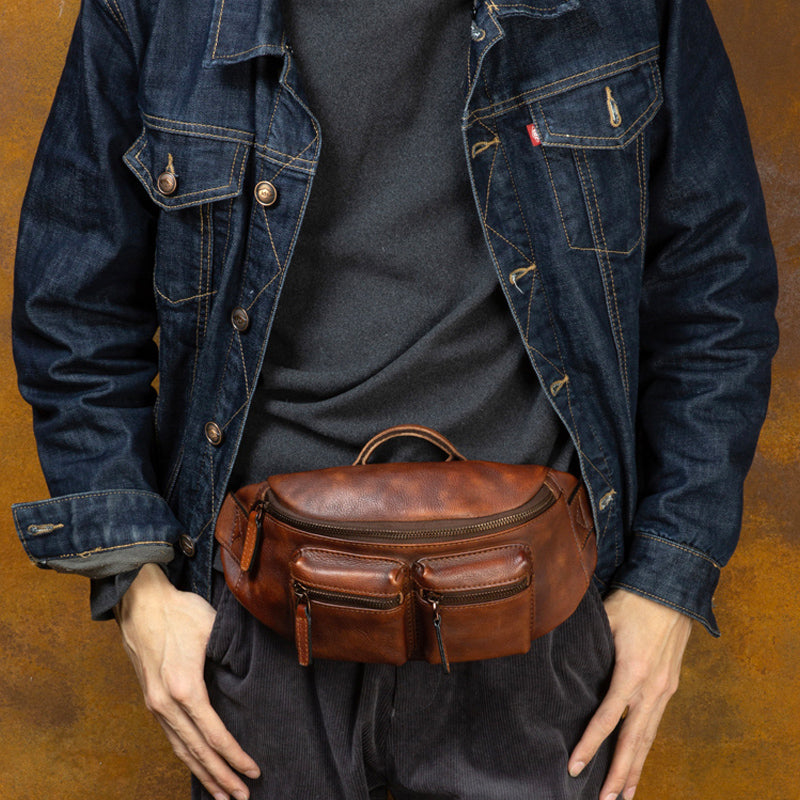 full-grain leather bum bags