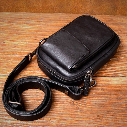 black leather shoulder bag