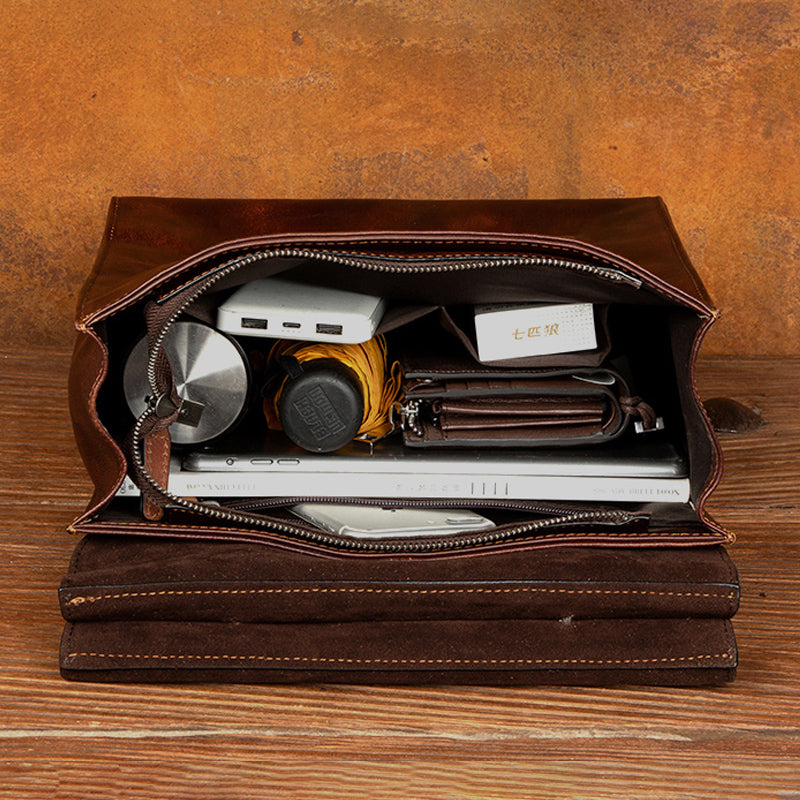 Durable Vintage Leather Backpack with a Sleek 11cm Core