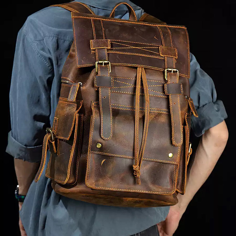 Large Capacity durable leather backpacks