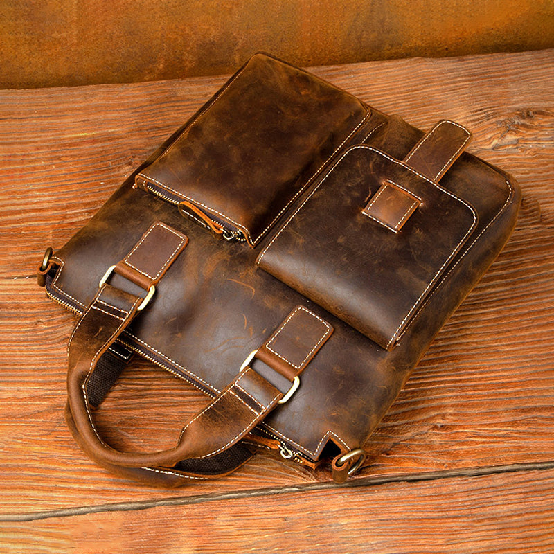 leather laptop briefcase bag