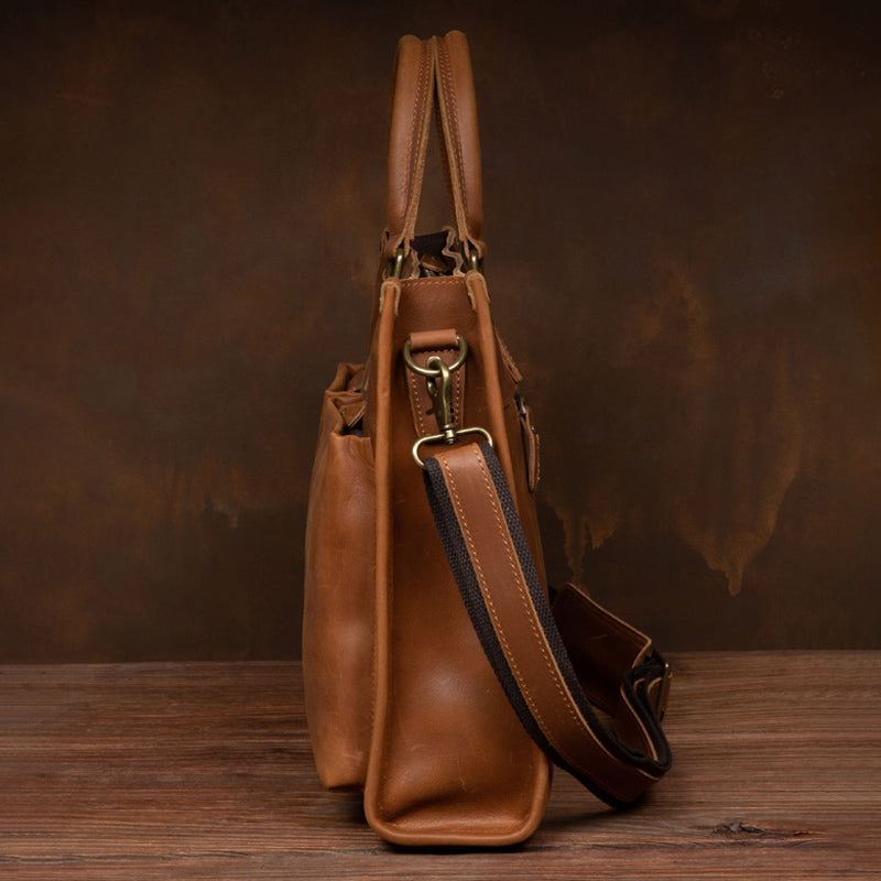 Läderportfölj för män – Stilren kontorsväska för yrkesverksamma och dagliga pendlingar