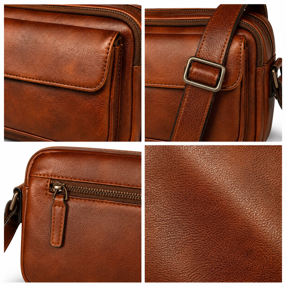 Men's Leather Messenger Bag for Daily Use