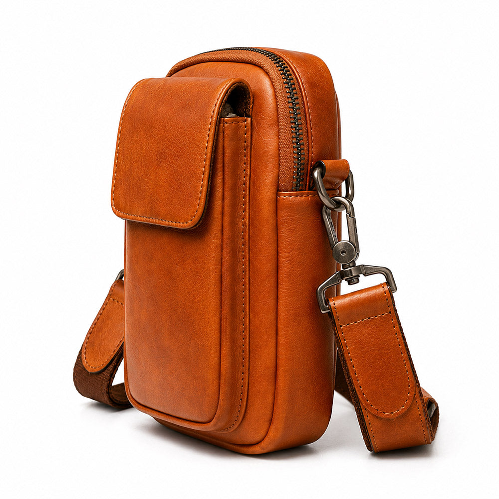 Leather Shoulder Bag for Essentials