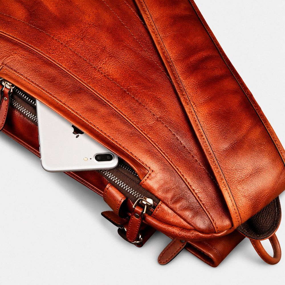 brown leather waist pack